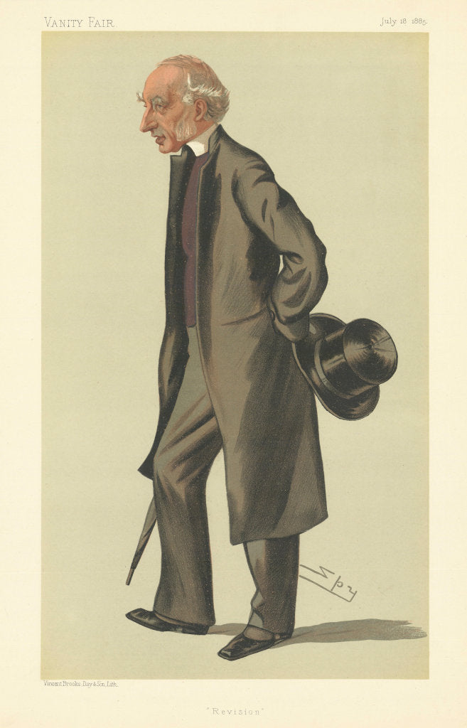 VANITY FAIR SPY CARTOON Right Reverend Charles John Ellicott 'Revision' 1885